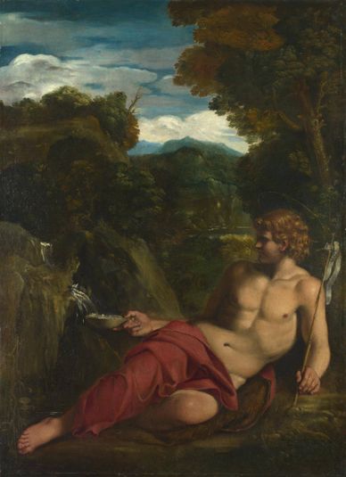 Saint John the Baptist seated in the Wilderness