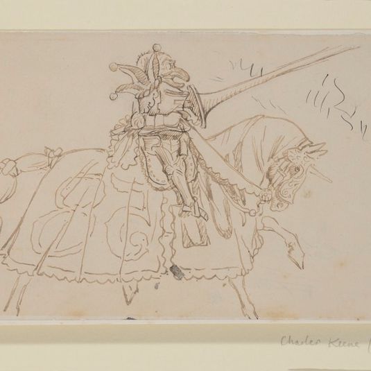 Mr Punch on Horseback (Drawing for Punch)