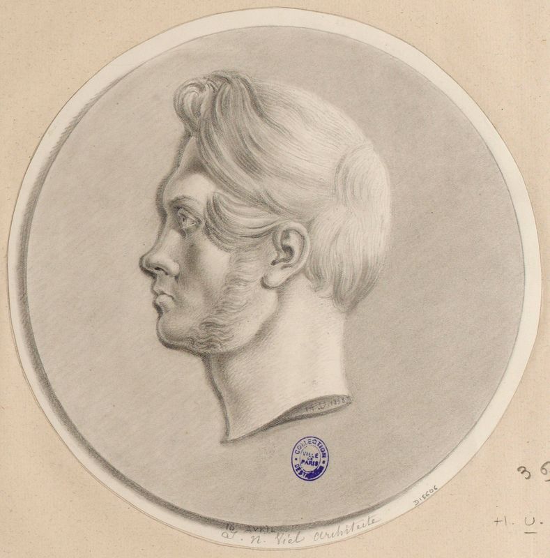 Portrait de l'architecte J.N. Viel, 16 avril 1858