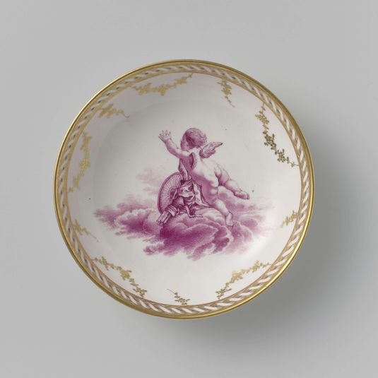 Saucer with a putto on clouds