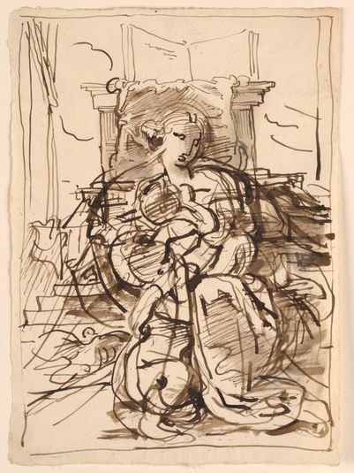 Sketch, the Virgin with the Child