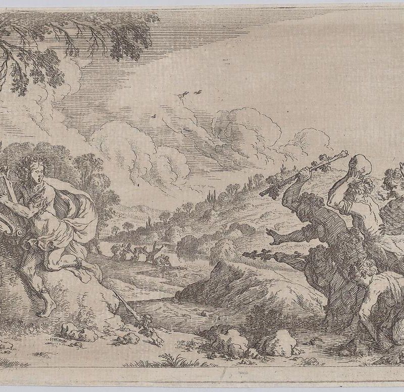 Plate 100: The death of Orpheus, from 'Ovid's Metamorphoses'