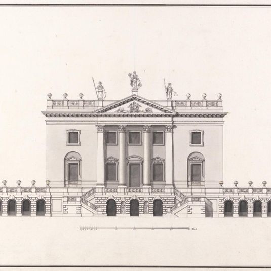 Unidentified Country House: Front Elevation