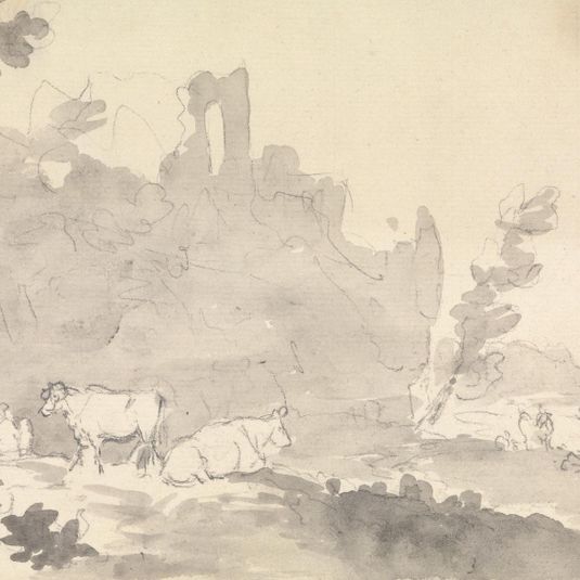 Landscape with Cows in Foreground