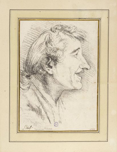 Portrait charge de Jean Baptiste Stouf, sculpteur et membre de l'Institut.