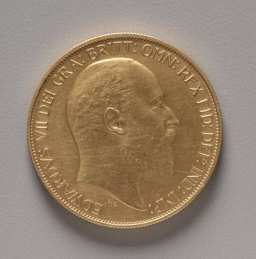 Five Pound Piece: Portrait of Edward VII (obverse)