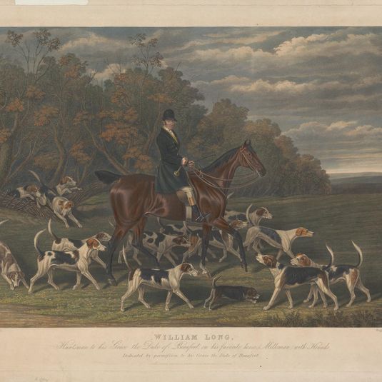 William Long, Huntsmen to his Grace the duke of Beaufort, on his Favorite Horse (Milkman)