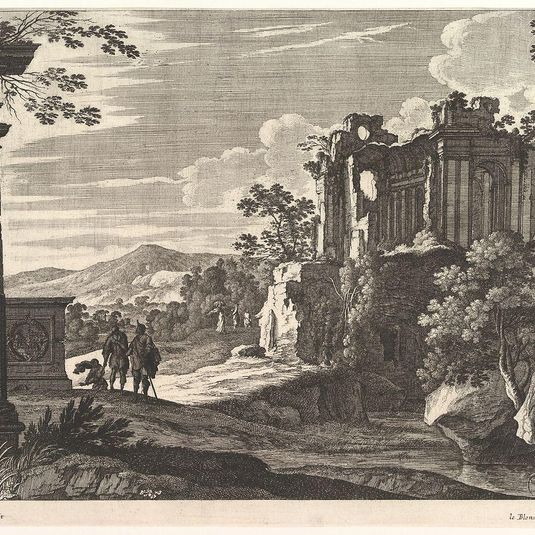 Travelers Visiting Ruins