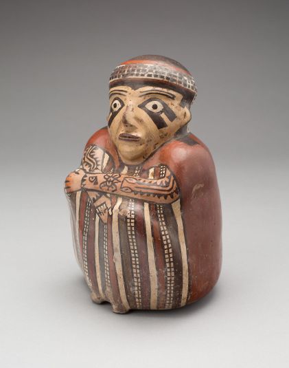 Vessel in the Form of a Seated Figure with Tattooed Arms