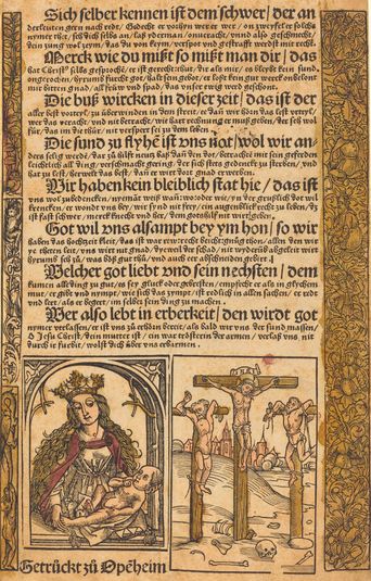 Broadside with Two Scenes from the Life of Christ, and Grotesque Borders