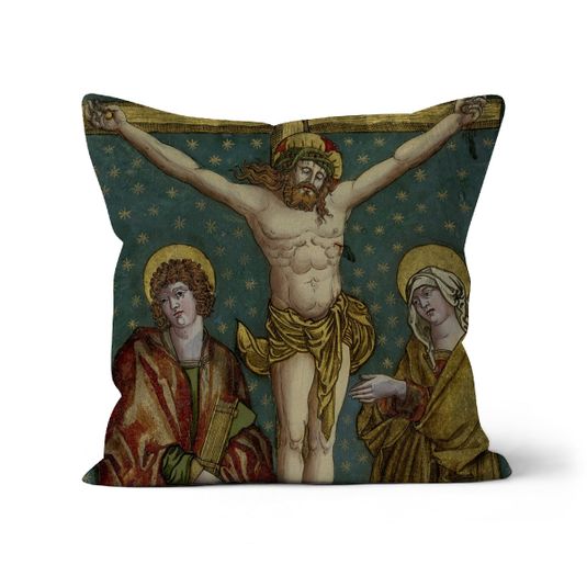 Crucifixion of Christ, with the Virgin and St John Cushion Smartify Essentials