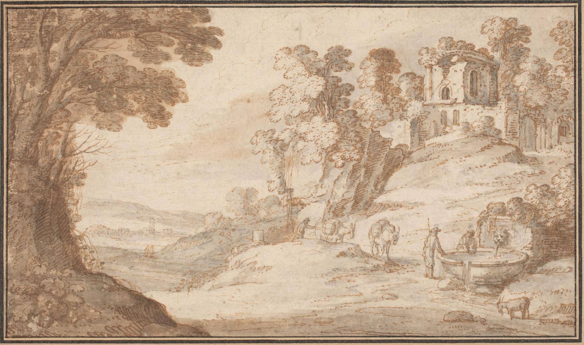 Classical Landscape with a Fountain