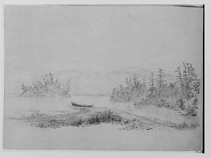 Lake View with Dinghy [Long Lake?] (from Sketchbook)