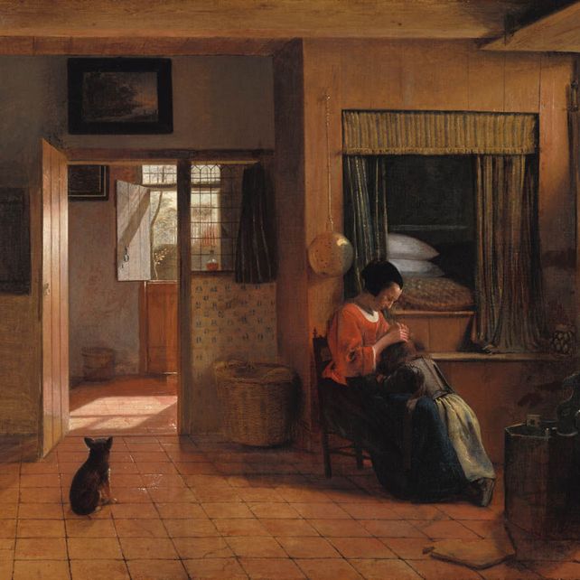 Pieter de Hooch - A Mother Delousing her Child's Hair. Known as "A Mother's Duty" Smartify Editions