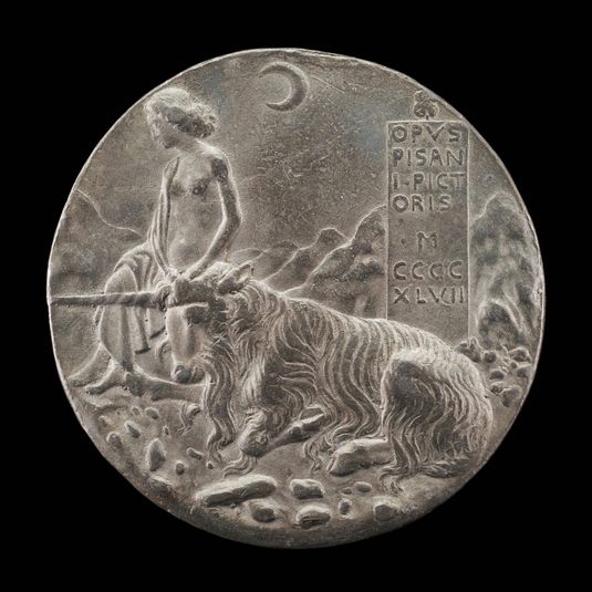 Innocence and Unicorn in a Moonlit Landscape [reverse]