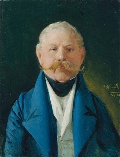Man in Blue Jacket and White Waistcoat