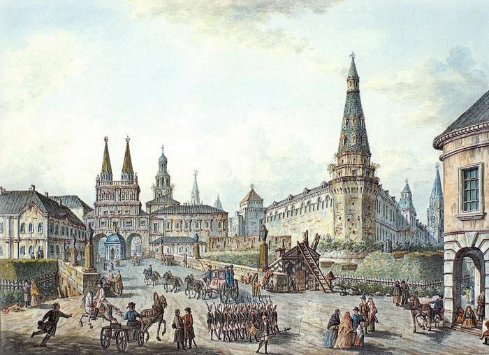 View of Voskresenskiye (Resurrection) and Nikolskiye Gates