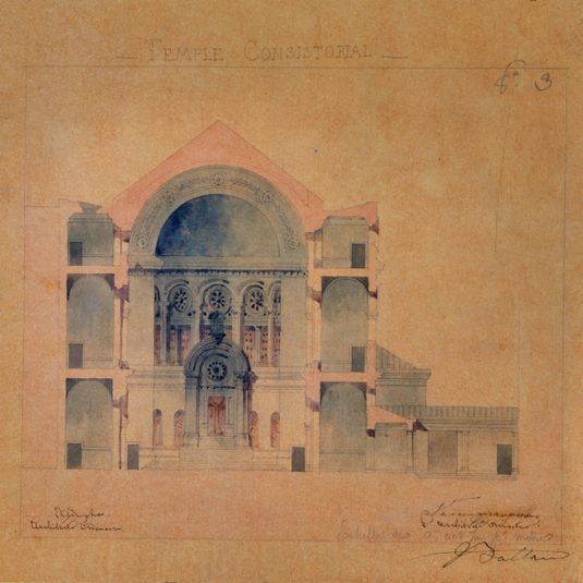 Synagogue de la rue de la Victoire : coupe transversale