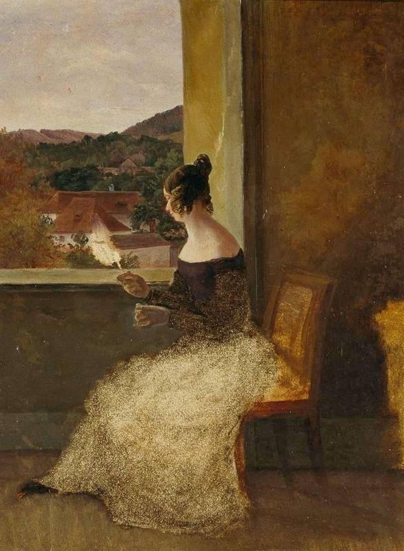 Woman at a Window with Distaff