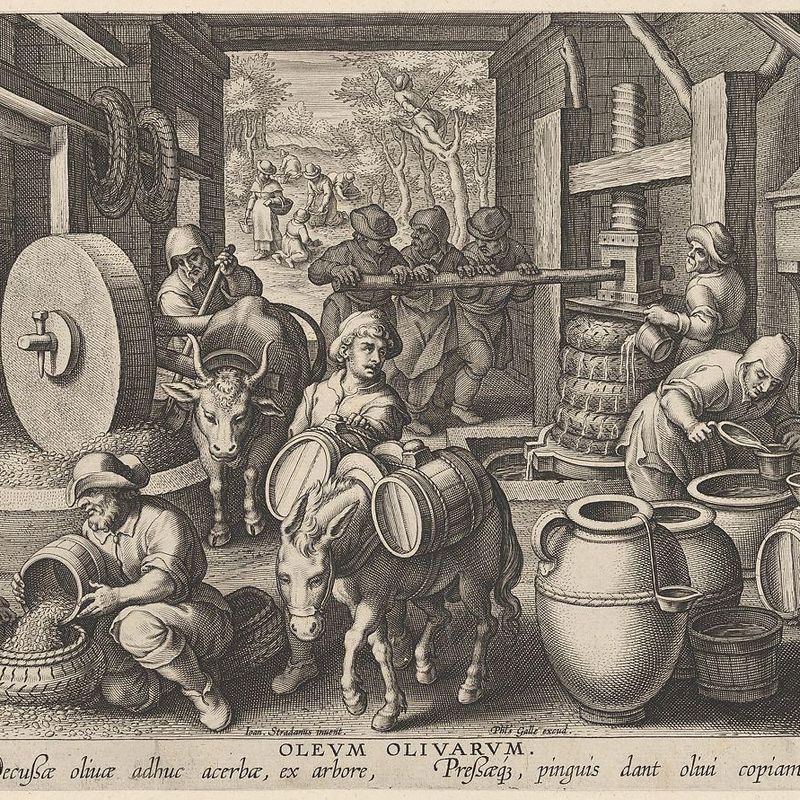 New Inventions of Modern Times [Nova Reperta], The Invention of the Olive Oil Press, plate 12
