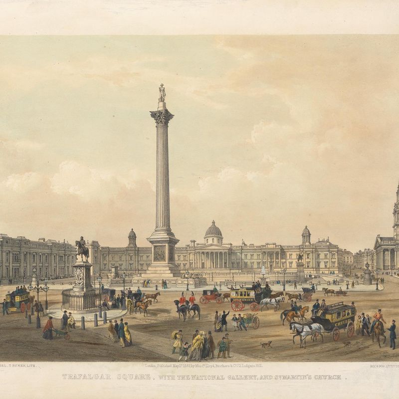 Trafalgar Square, with the National Gallery and St. Martin's Church