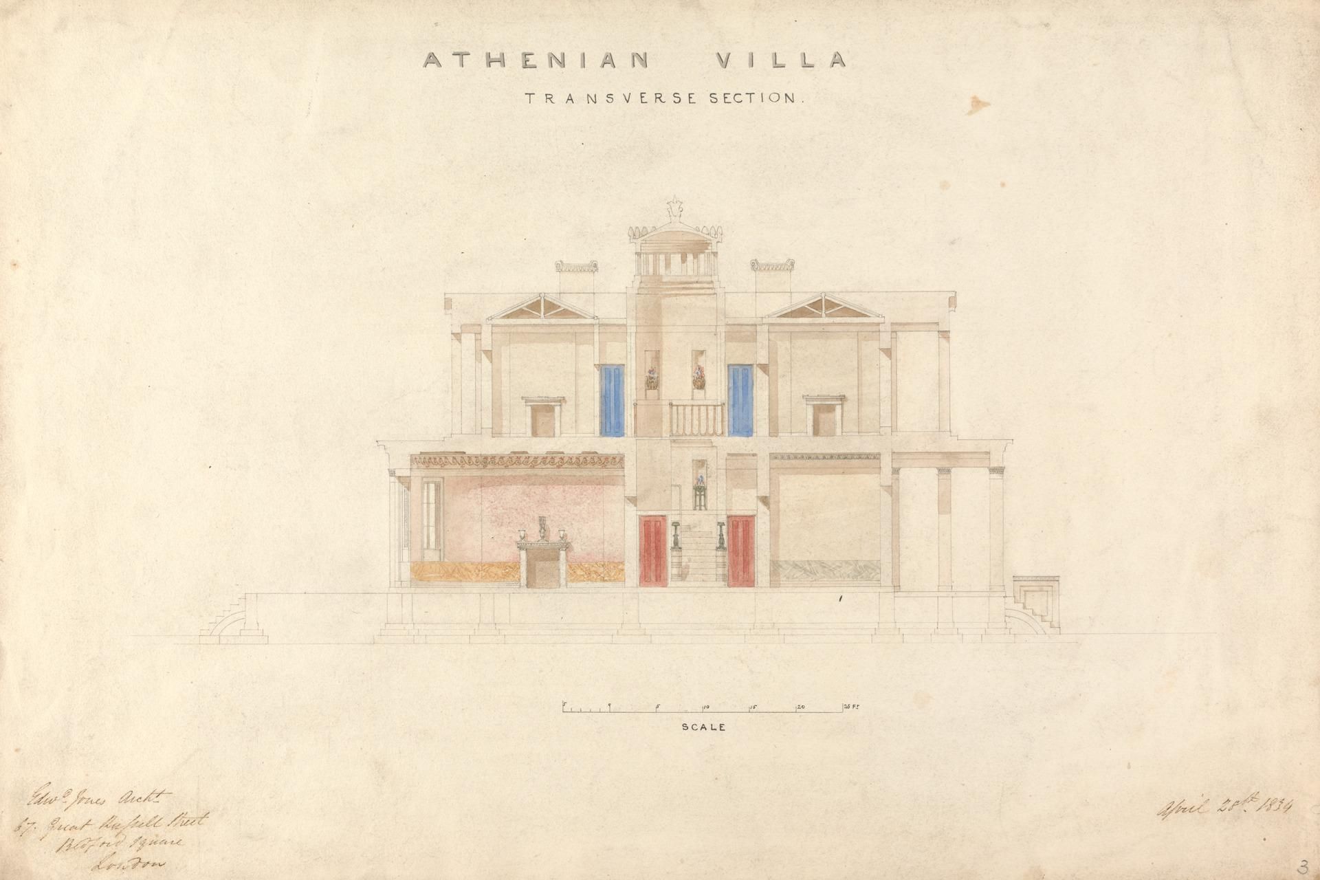 Design for an Athenian Villa, Transverse Section