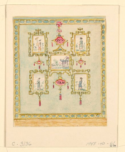 Design for Wall Decoration, Blue (South) Drawing Room, Royal Pavillion, Brighton