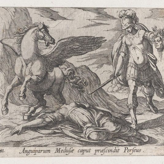 Plate 41: Perseus Killing Medusa (Anguiparum Meduse caput praescundit Perseus), from Ovid's 'Metamorphoses'