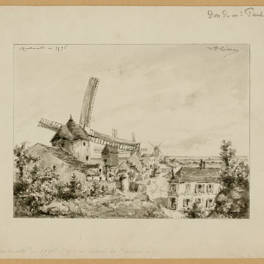 Montmartre en 1796, d'après des croquis de l'époque.