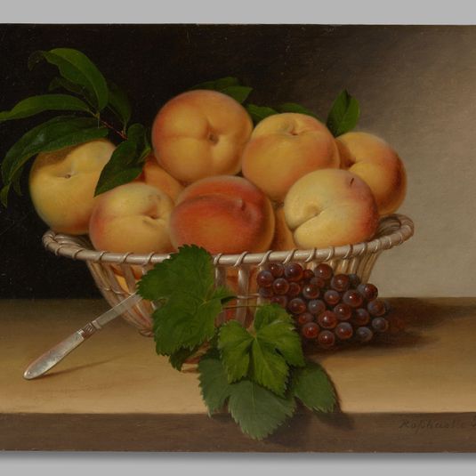 Still Life: Basket of Peaches