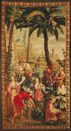 Tapestry showing the Harvesting of Pineapples