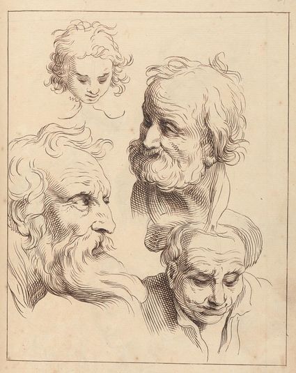 Four Male Heads, October 27, 1716