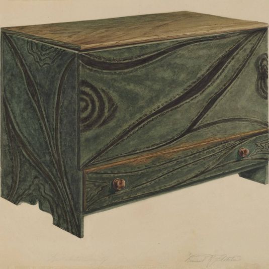 Painted Wooden Chest