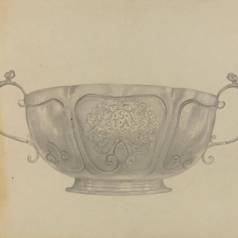Two Handled Silver Bowl