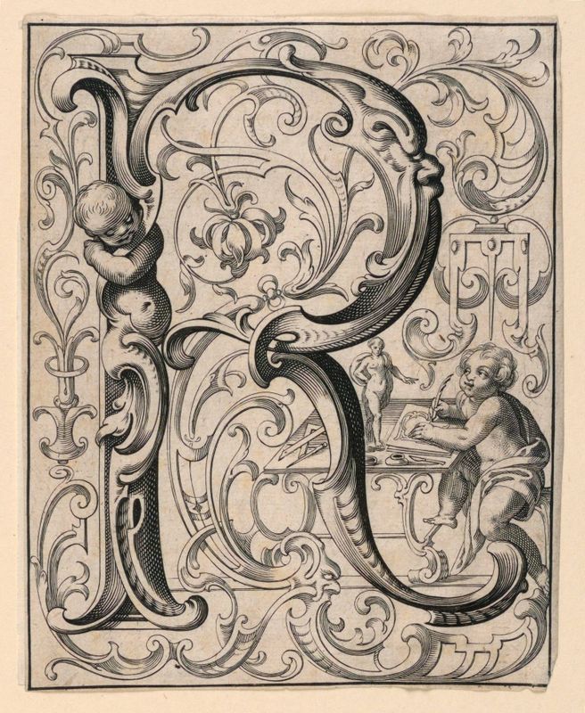 Panel with the Letter "R" from the "Newes ABC Büechlein"