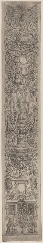 Ornament Panel: Griffins and Two Cupids Crossing Halberds