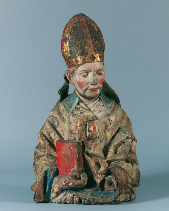 Half-Figure of a Saint Bishop
