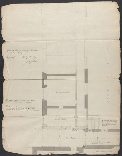 Cobham Hall, Kent: Ground Plan of Part of the Offices and New Passage