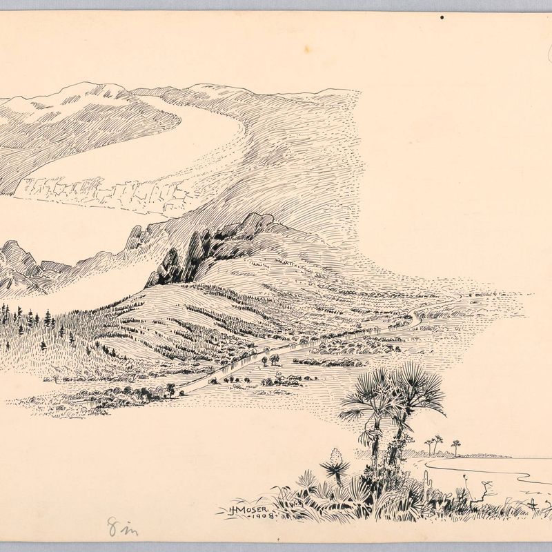 Three Landscapes, Design for Washington Board of Trade Dinner, May 13, 1908