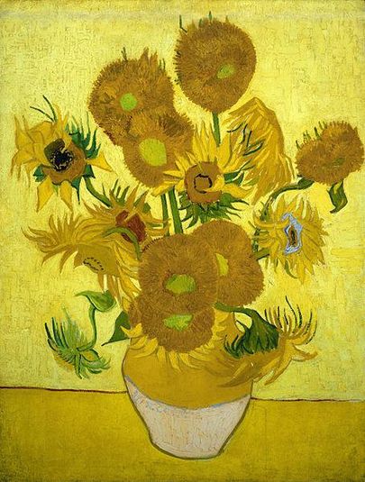 Vierzehn Sonnenblumen In Einer Vase