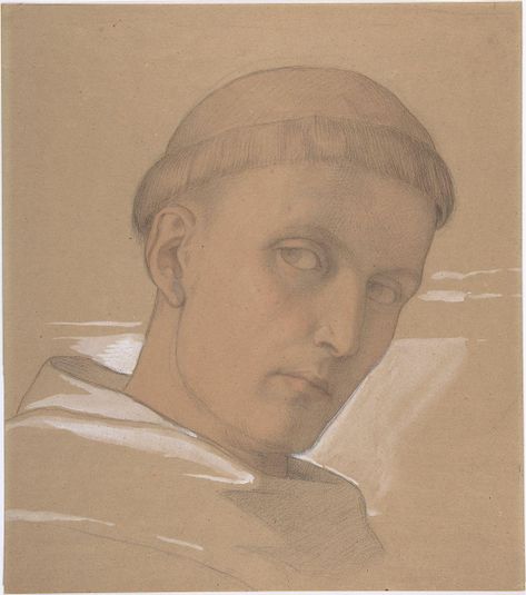Study of the Head of St. Augustine, for the painting of the Madonna and Child with Saint Augustine and Bonifacius (1846)