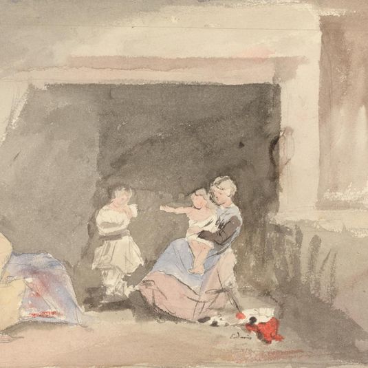 Interior with Mother and Two Children