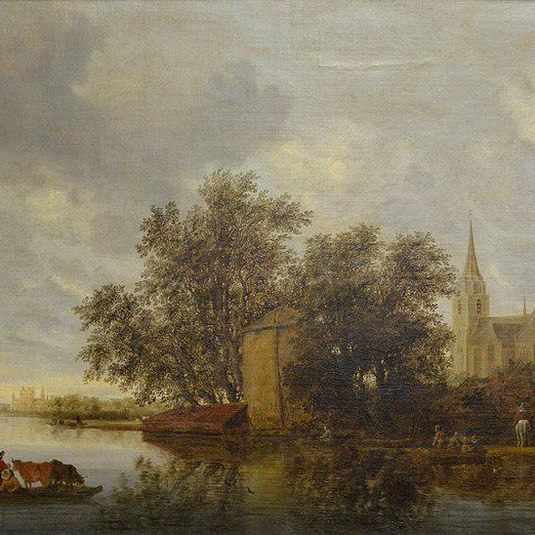 Bord de rivière avec église