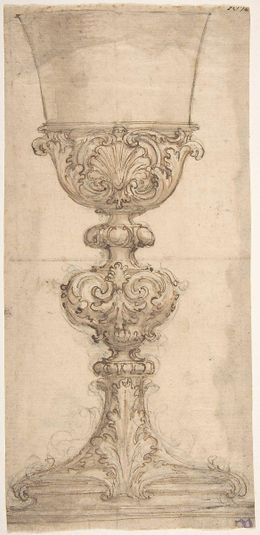 Design for a Chalice with Acanthus and Shell Decoration