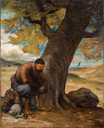 Sancho Pansa, unter einem Baum ausruhend