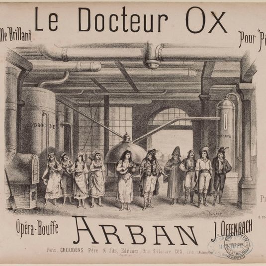 "Le docteur Ox", page de titre de partition de quadrille par J.B. Arban d'après Offenbach.