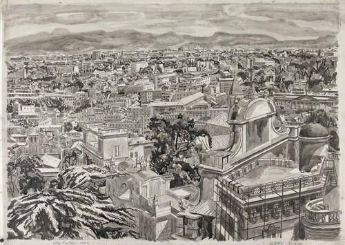 Drawing for "View of Rome"