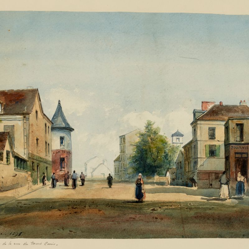 Rue Marcadet et rue du Mont-Cenis en 1876, 18ème arrondissement, Paris