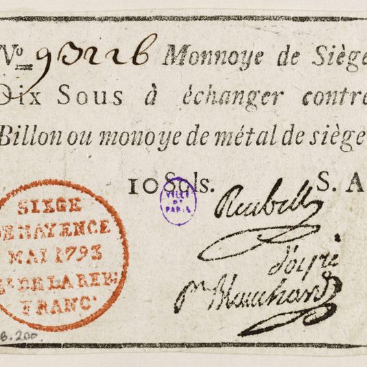 Monnoye de siège, 10 sous, siège de Mayence, n° 93226, mai 1793