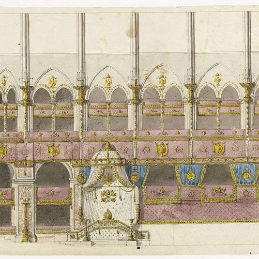 Projet de décoration du chœur de Notre-Dame et du trône pontifical pour le sacre de Napoléon.